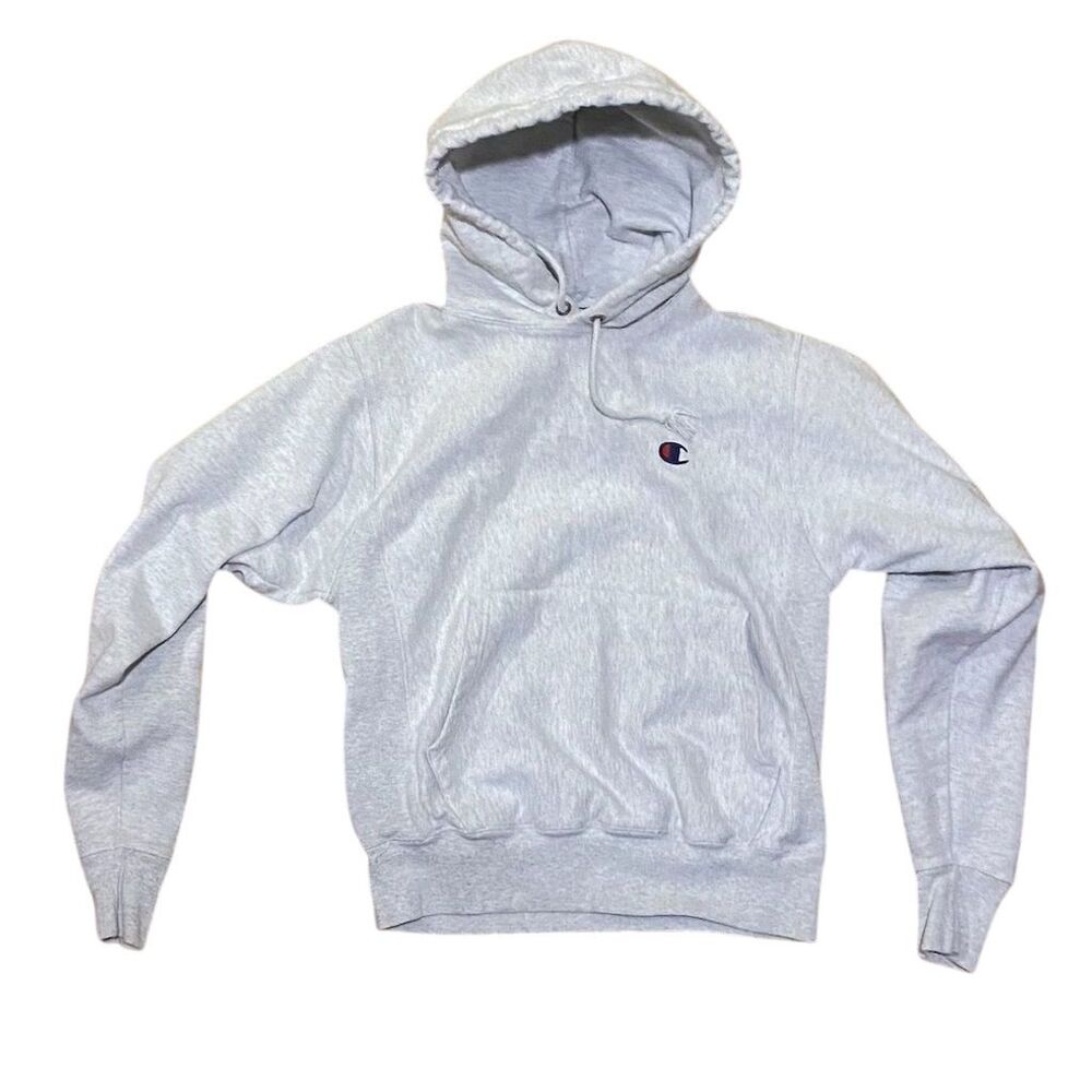 Champion Unisex Gray Pullover Hoodie Size S with Kangaroo Pocket